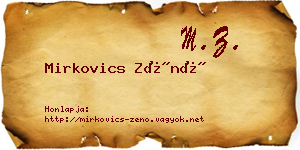 Mirkovics Zénó névjegykártya